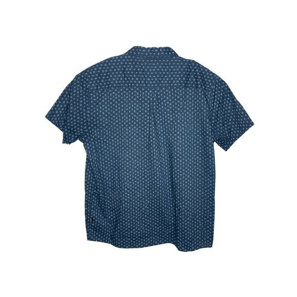 Patagonia Shirt Mens Blue Geometric Organic Cotton Button Up Collared Size XL - Picture 2 of 8